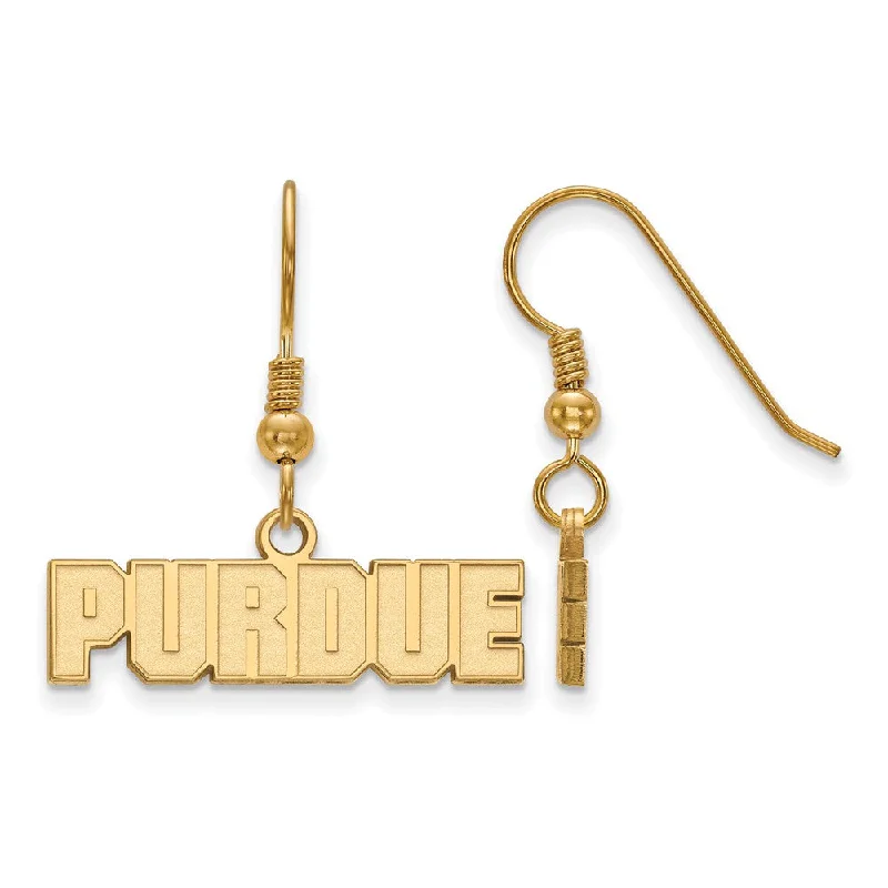 Luxury Silver Earrings-14k Gold Plated Silver Purdue XS (Tiny) Dangle Earrings