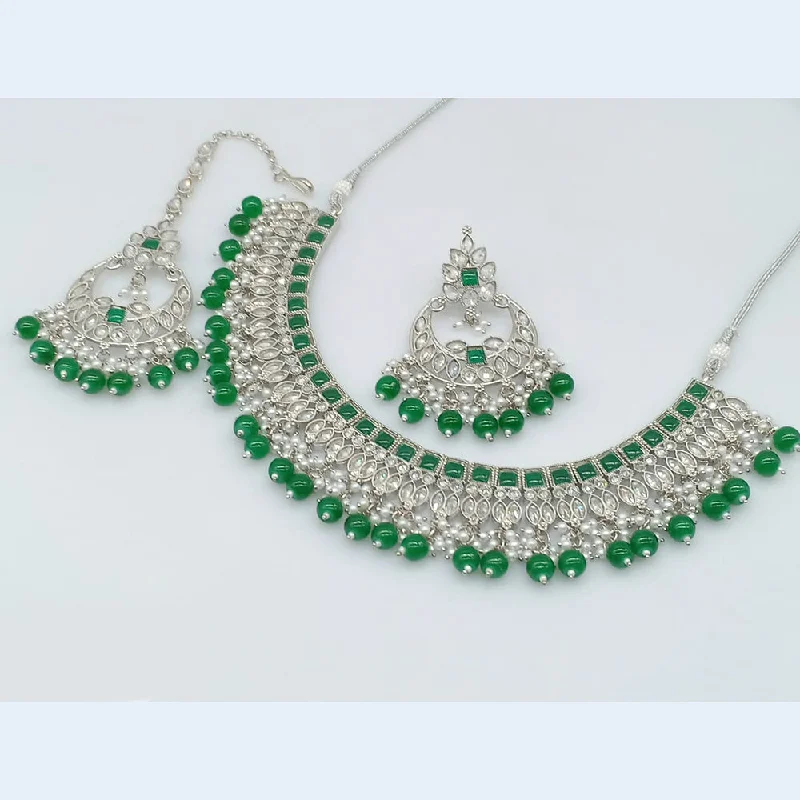 Birthstone Necklaces-JCM Silver Plated Crystal Necklace Set