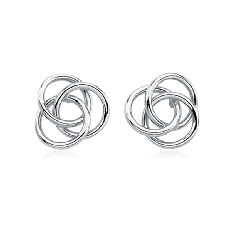 Cute Drop Earrings-14k White Gold Love Knot Post Earrings, 1/2 Inch