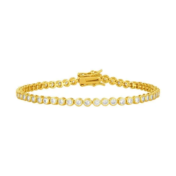 Wedding Bracelets for Brides-Adeline Gold Plated Tennis Bracelet