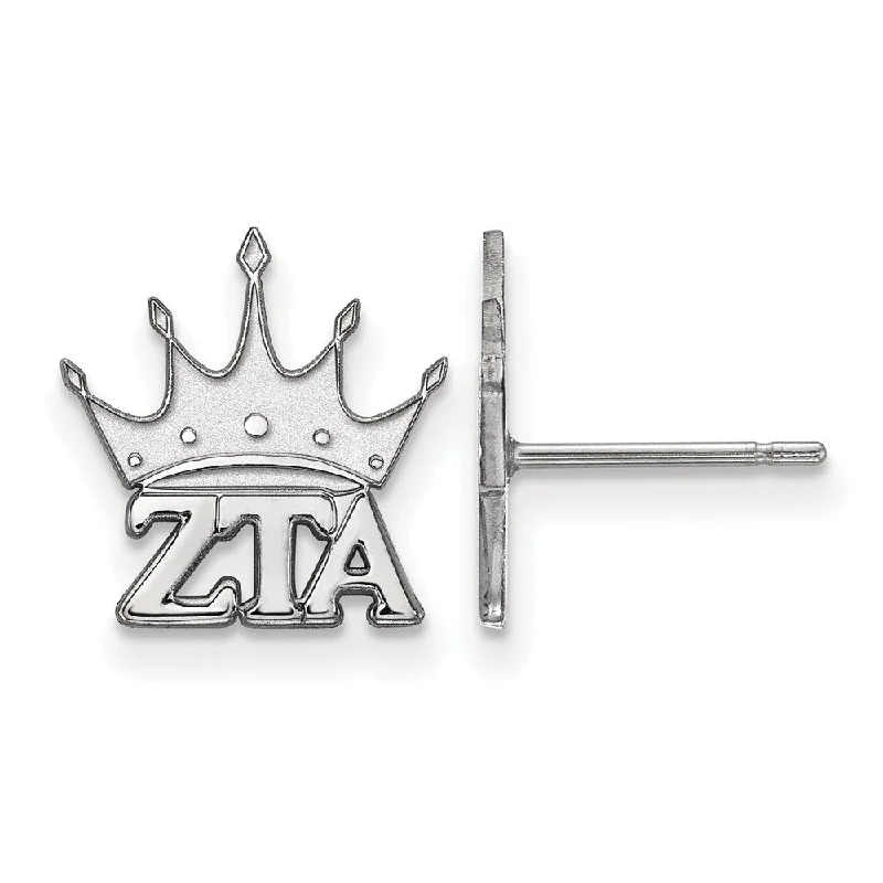 Stylish Stud Earrings-Sterling Silver Zeta Tau Alpha XS Post Earrings