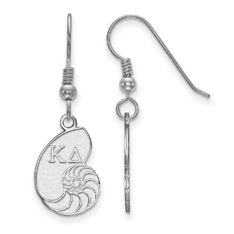 Handmade Hoop Earrings-Sterling Silver Kappa Delta Small Dangle Earrings