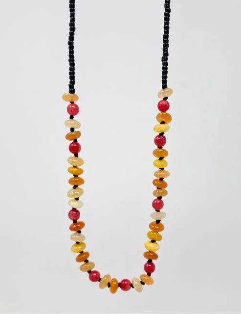 Layered Chain Necklaces-Carnelian Necklace