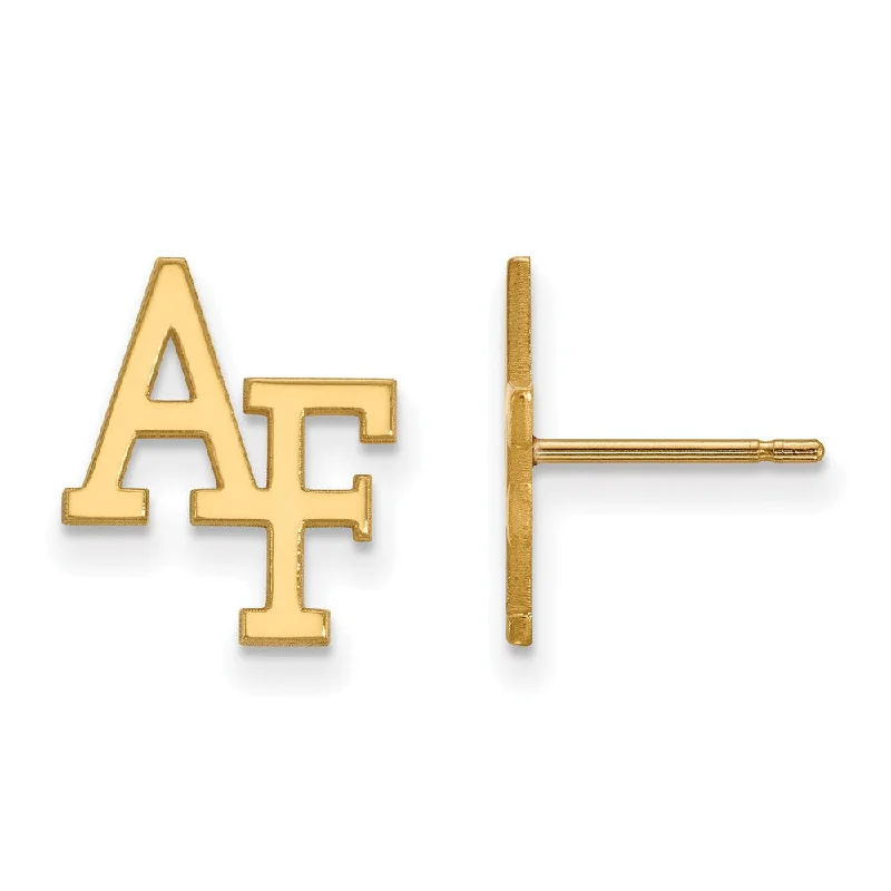 Gemstone Stud Earrings-14k Gold Plated Silver Air Force Academy Post Earring