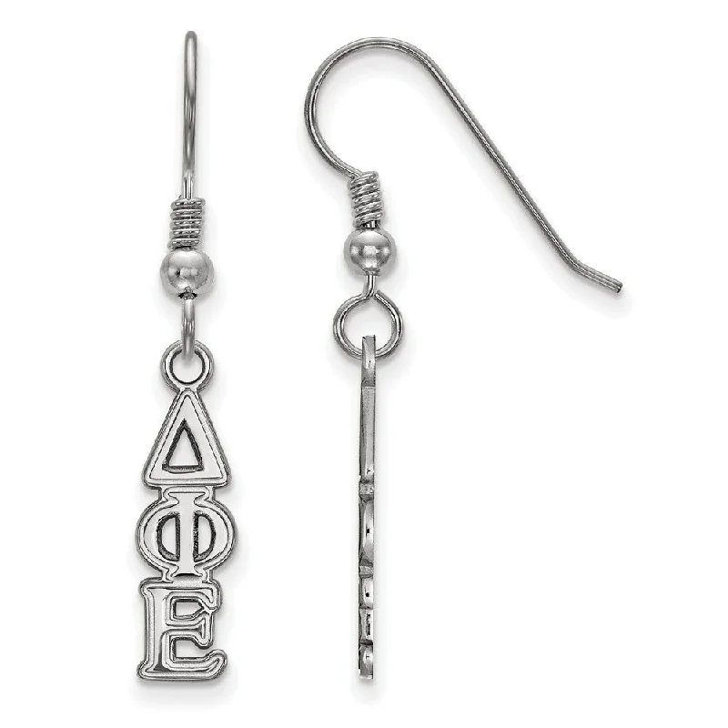 High-End Gold Earrings-Sterling Silver Delta Phi Epsilon XS Dangle Earrings