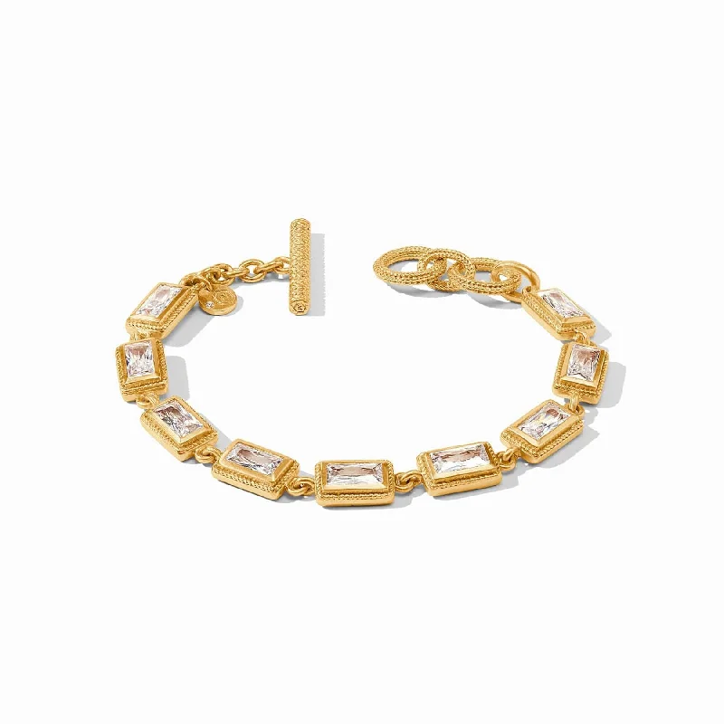 Stylish Gold Wedding Bracelets-Baguette Tennis Bracelet