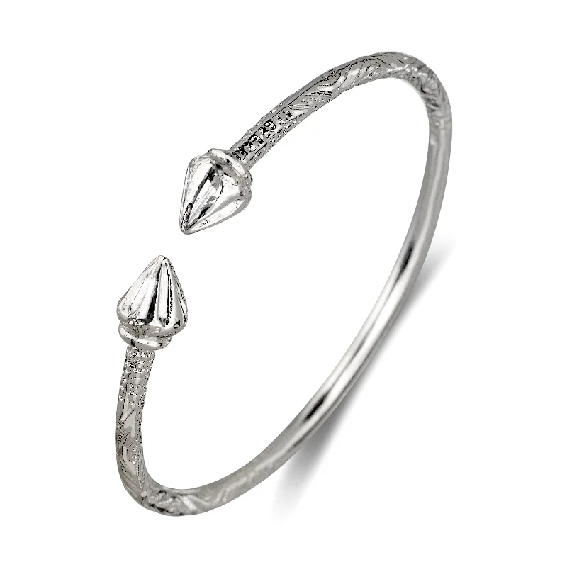 Gemstone Bangle Bracelets-Better Jewelry Arrow .925 Sterling Silver West Indian Bangle, 1 piece