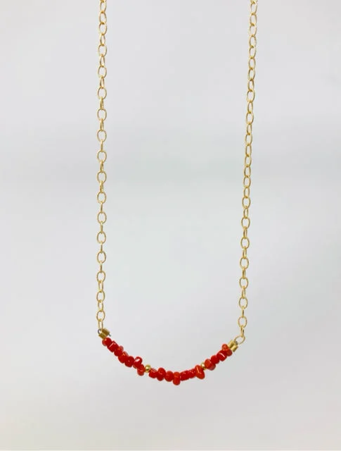 Colorful Crystal Necklaces-Mediterranean Coral Necklace