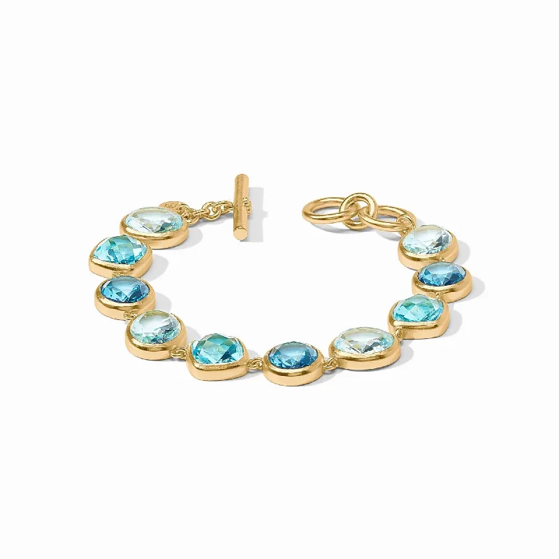 Stylish Adjustable Gemstone Bracelets-Kaleidoscope Bahamian Blue Tennis Bracelet