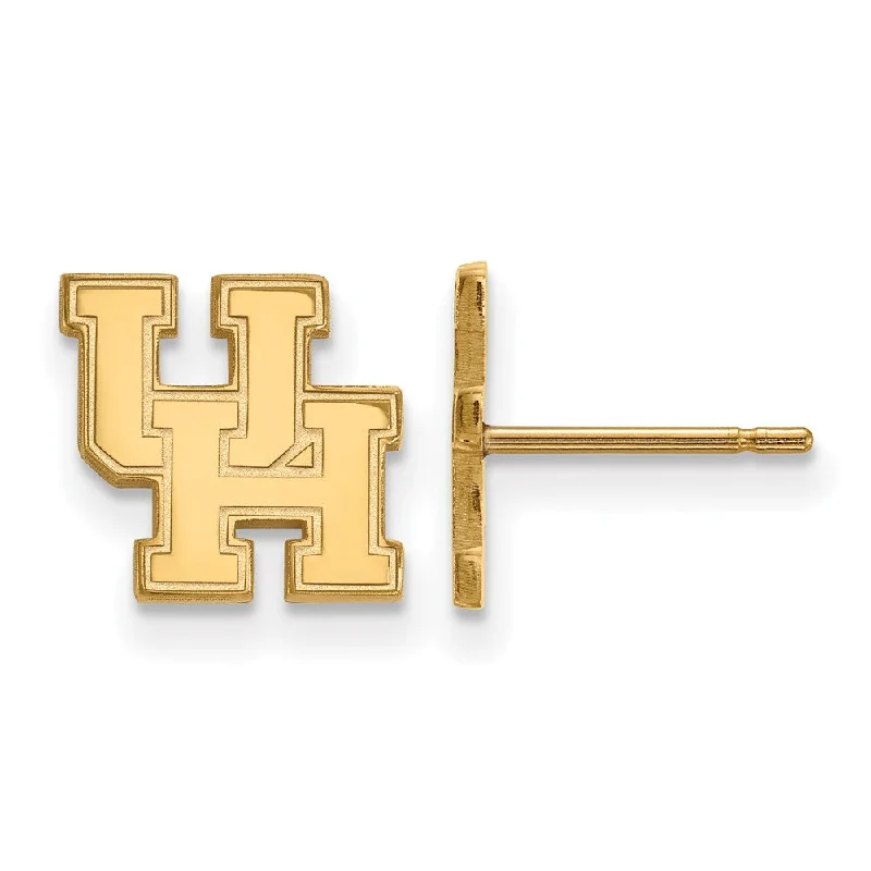 Wedding Earrings-10k Yellow Gold University of Houston XS (Tiny) Post Earrings