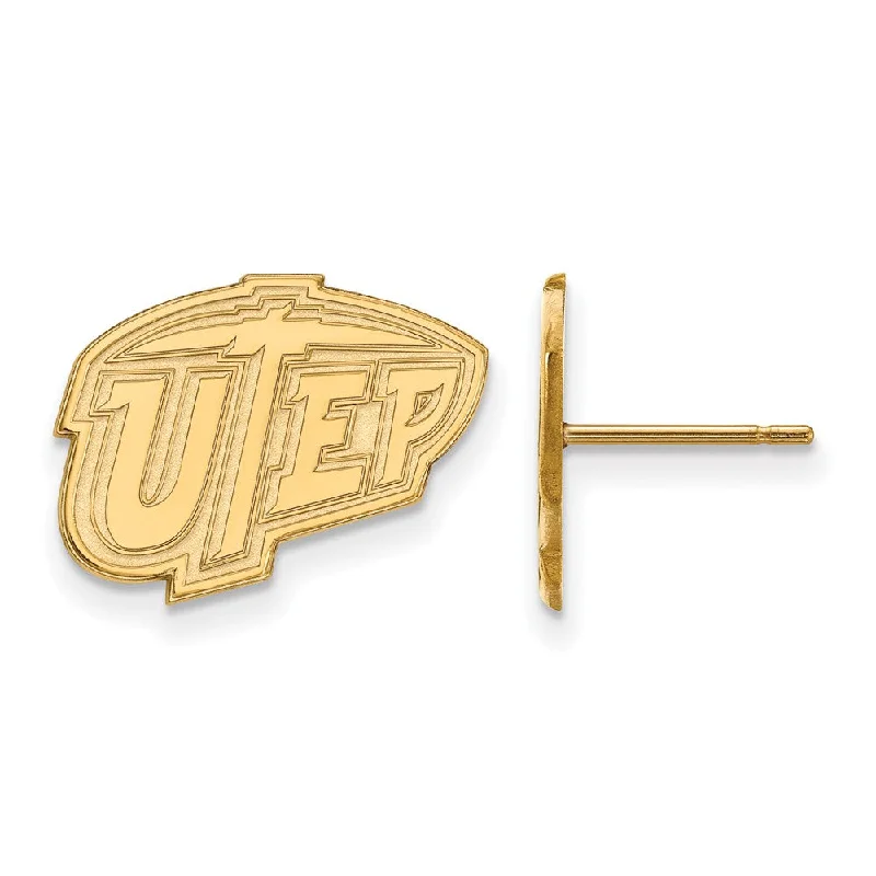 Colorful Hoop Earrings-14k Gold Plated Silver The U of Texas at El Paso Post Earrings