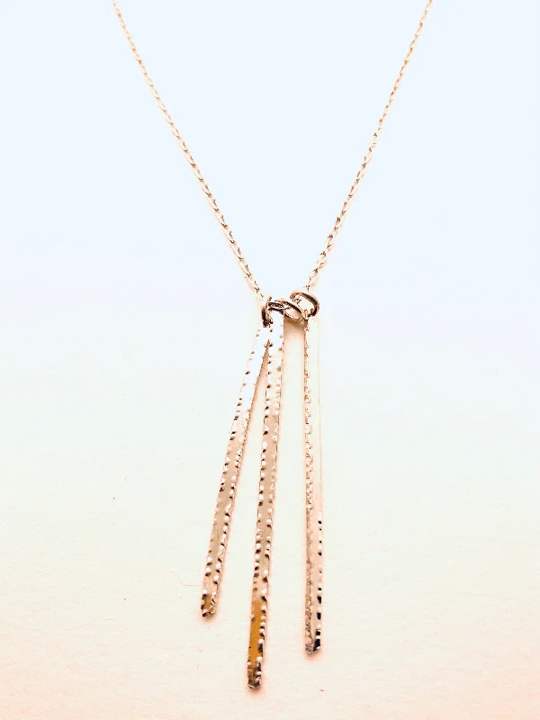 Classic Gold Necklaces-Sterling Silver Triple Spike Necklace