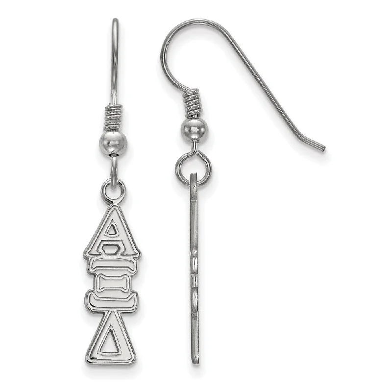 Classic Stud Earrings-Sterling Silver Alpha Xi Delta Dangle Medium Earrings