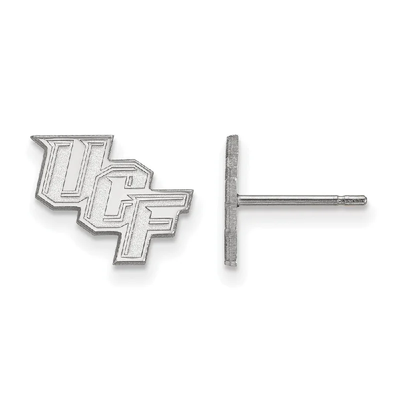 Unique Silver Stud Earrings-14k White Gold Univ. of Central Florida XS (Tiny) Post Earrings