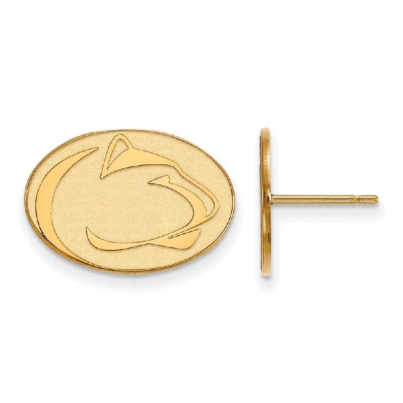 Stylish Stud Earrings for Women-14k Yellow Gold Penn State University Small Post Earrings