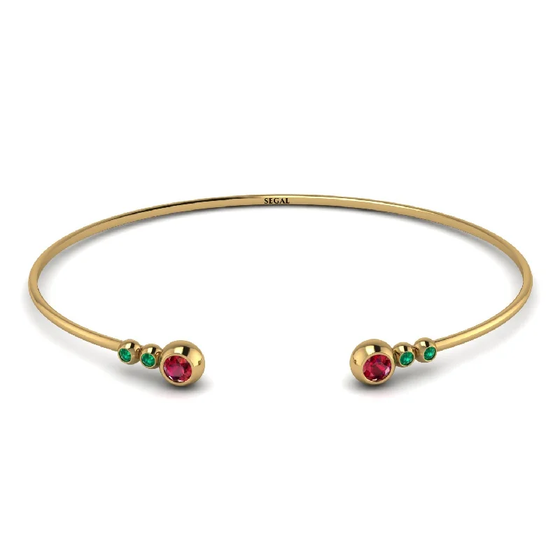 Sparkling Gold Tennis Bracelets-Geometric Bezel Ruby Bracelet - Josie No. 25