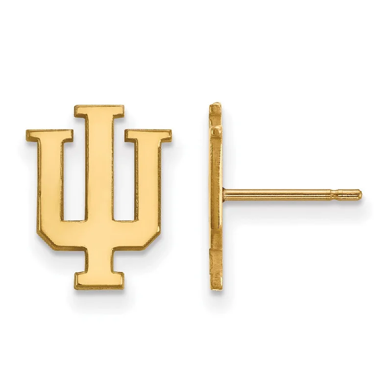 Artistic Pearl Earrings-14k Yellow Gold Indiana University Small Post Earrings