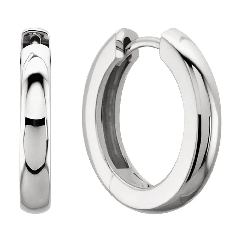 Customizable Earrings-3 x 17.5mm (1/8 x 5/8 Inch) Platinum Hinged Round Hoop Earrings