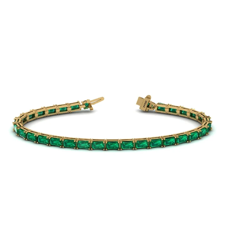 Beautiful Birthstone Bracelets-Emerald Cut Emerald Tennis Bracelet - Rachel No. 4