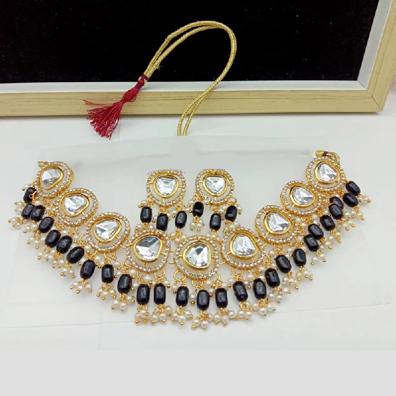 Vintage Diamond Necklaces-SP Jewellery Gold Plated Crystal Stone Necklace Set