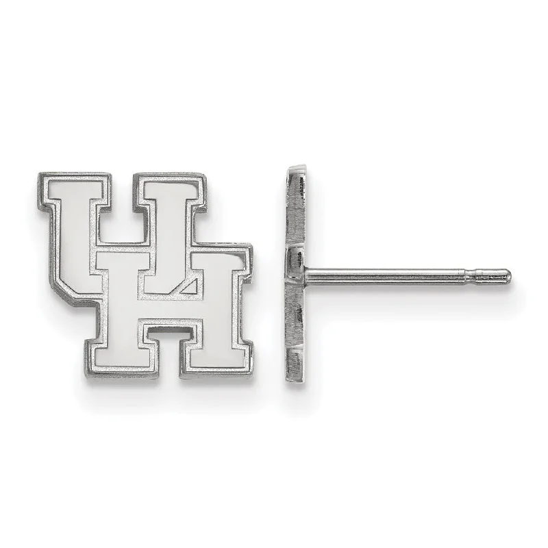 Premium Silver Earrings-10k White Gold University of Houston XS (Tiny) Post Earrings