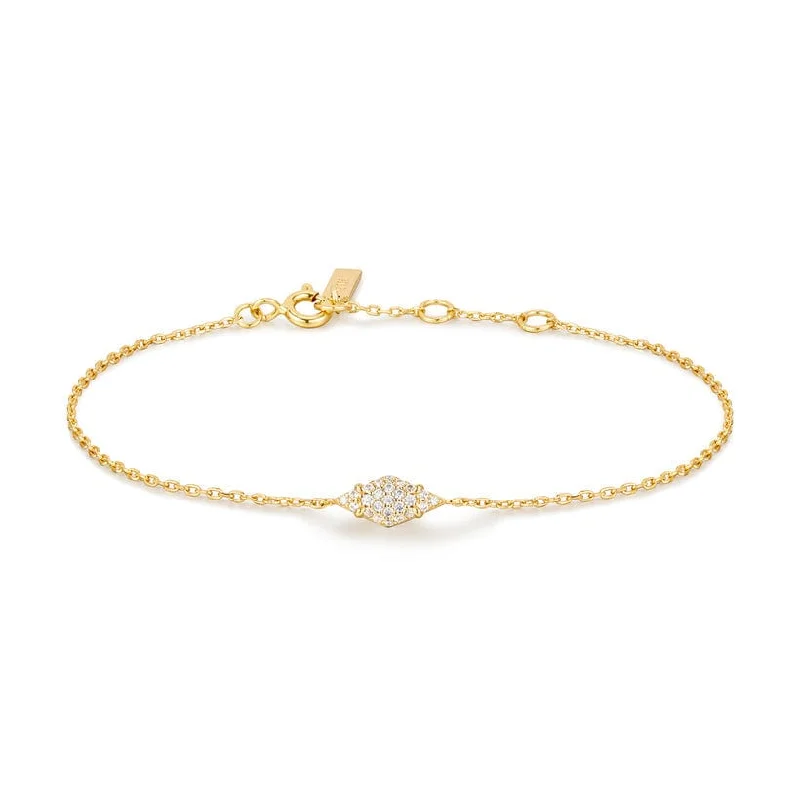 Personalized Gold Bracelets-Gold Pave Sparkle Bracelet