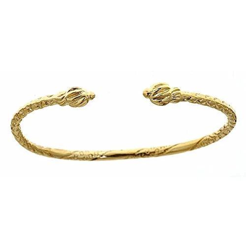 Luxury Bangle Bracelets-Better Jewelry 10K Yellow Gold BABY West Indian Bangle w. Coiled Ends