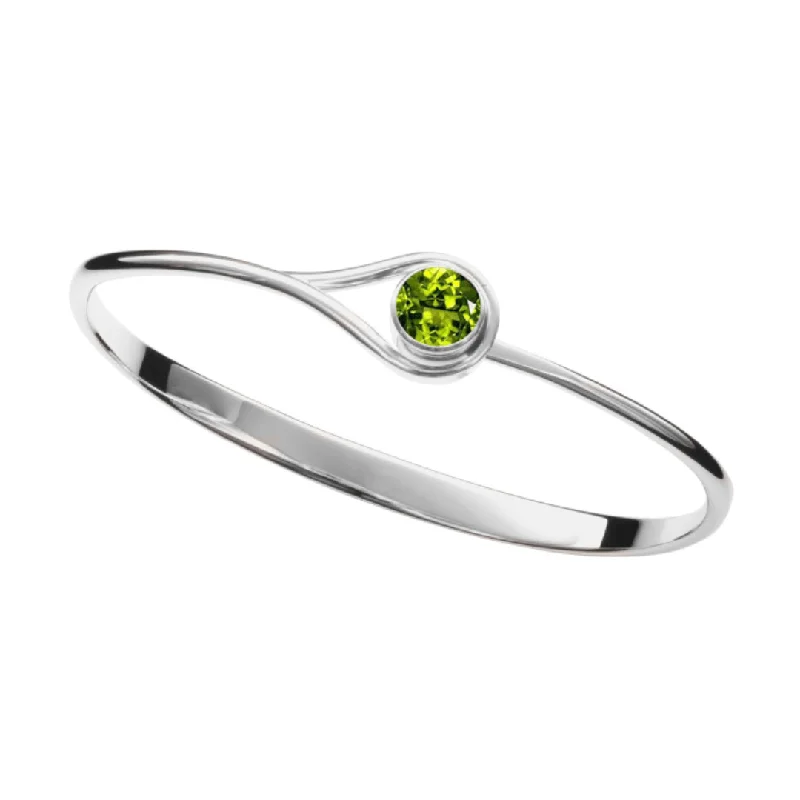 Simple Beaded Bracelets-Sterling Silver Faceted Peridot Desire Bracelet