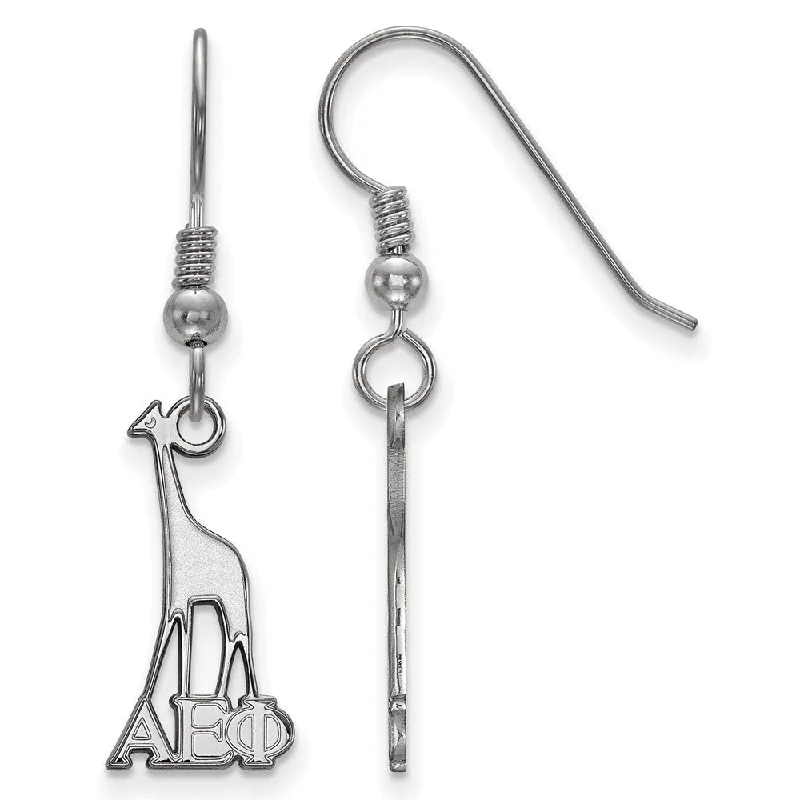 Boho Chic Earrings-Sterling Silver Alpha Epsilon Phi Small Dangle Earrings