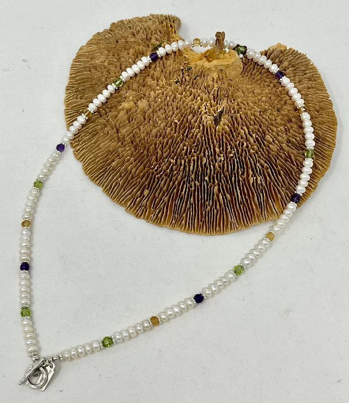 Stunning Gemstone Necklaces-Pearl, Amethyst, Peridot, Citrine, Hill Tribe Silver Necklace