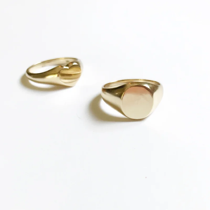 Customizable Wedding Rings-14k Heart & Oval Signet ring