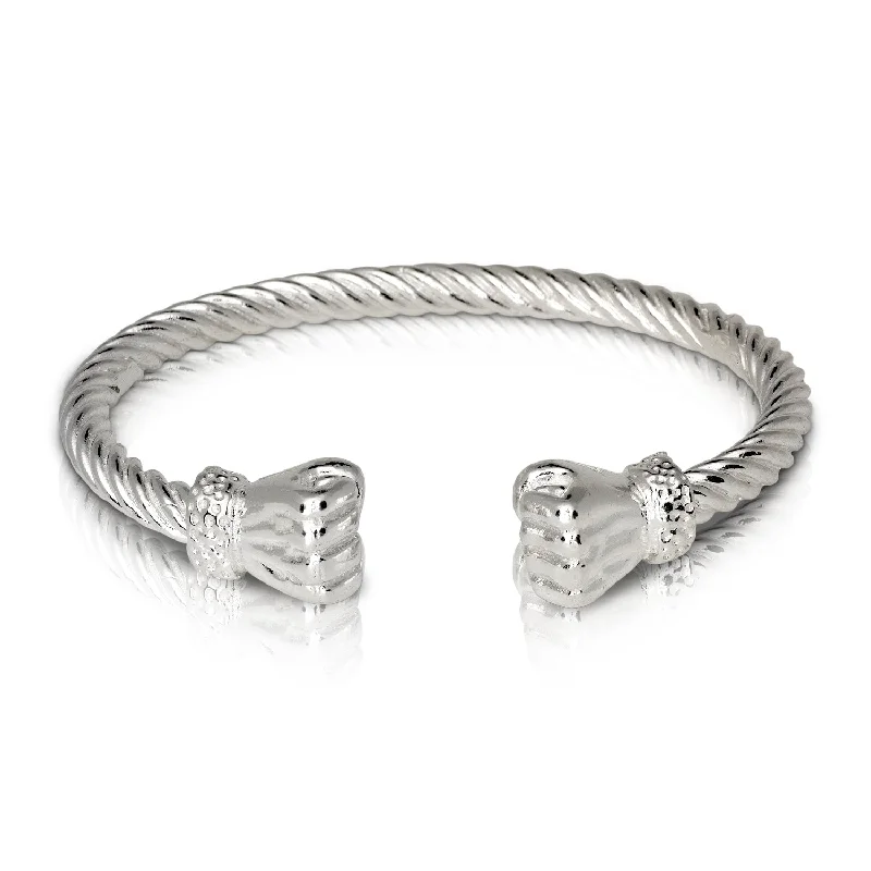 Bridal Jewelry Bangles-Better Jewelry Fist Ends Coiled Rope West Indian Bangle .925 Sterling Silver,1 piece