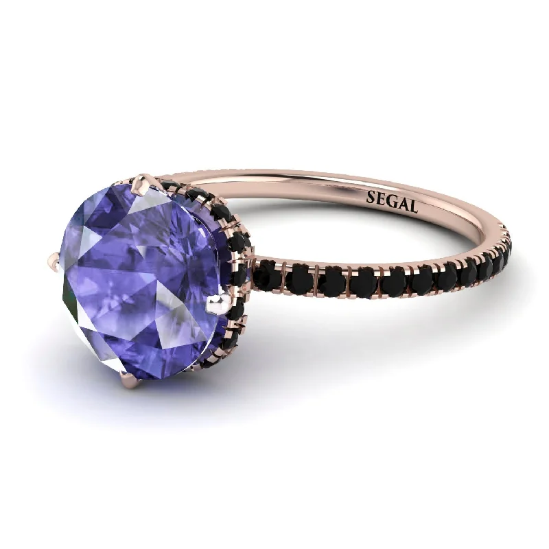 Men’s Wedding Rings-Double Hidden Halo Tanzanite Engagement Ring - Angelina No. 208