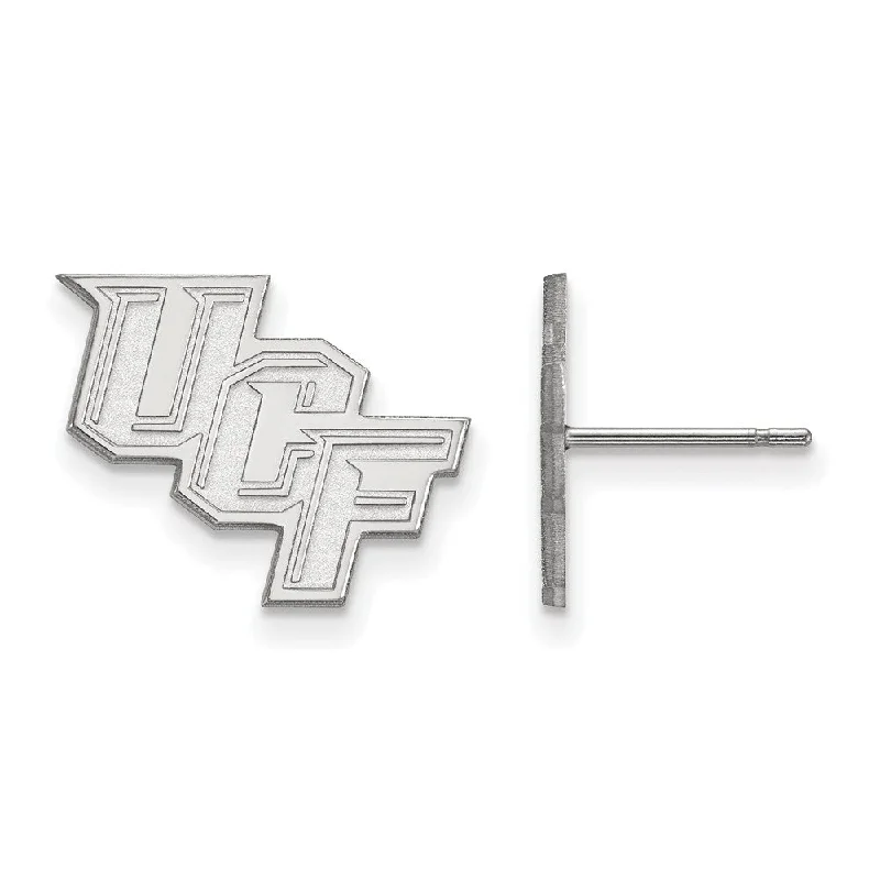 Ethnic Style Earrings-14k White Gold Univ. of Central Florida Small Post Earrings