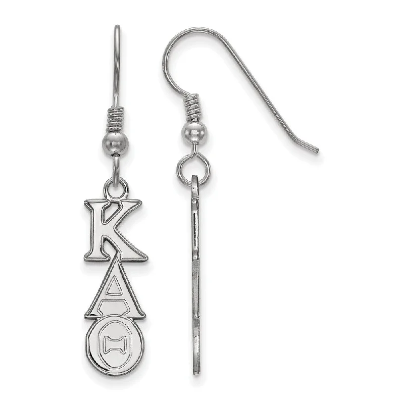 Boho Chic Earrings-Sterling Silver Kappa Alpha Theta Dangle Small Earrings