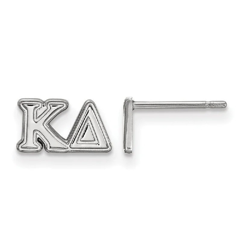 Bridal Earrings for Weddings-Sterling Silver Kappa Delta XS Greek Letters Post Earrings