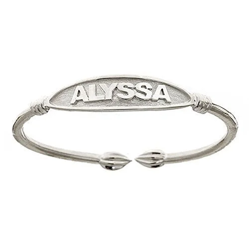 Personalized Bangle Bracelets-Better Jewelry NAME PLATE Adult Oval Bangle .925 Sterling Silver (26 grams)