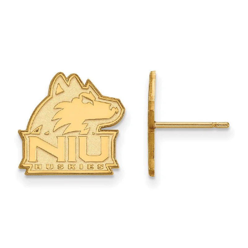 Diamond Stud Earrings-14k Yellow Gold Northern Illinois University Small Post Earrings