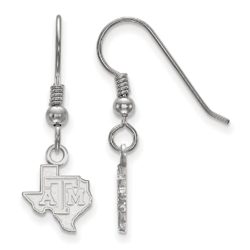 Artistic Drop Earrings-Sterling Silver Texas A&M Univ. XS (Tiny) Dangle Earrings