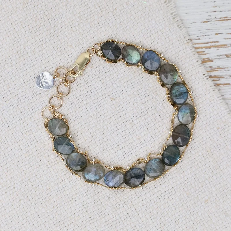 Luxury Tennis Bracelets for Brides-Labradorite Helix Bracelet