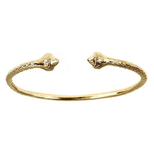 Trendy Gemstone Bangles-Better Jewelry 10K Yellow Gold BABY West Indian Bangle w. Pointy Ends