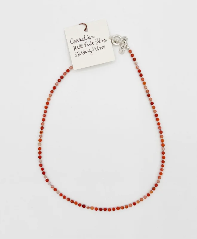 Stylish Gemstone Pendant Necklaces-Carnelian Hill Tribe and Sterling Silver Necklace