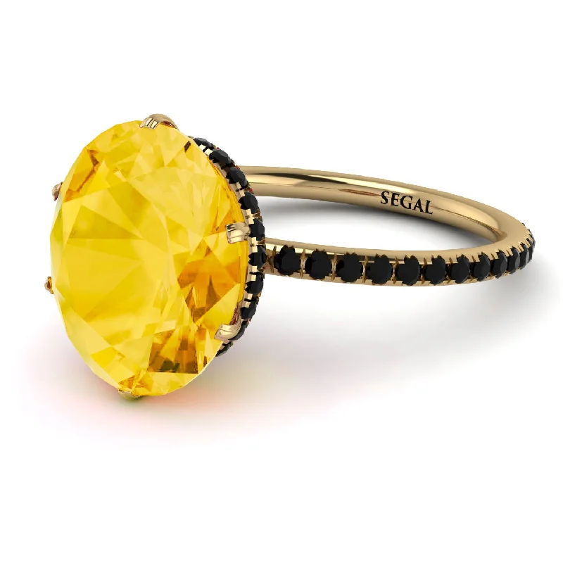 Fine Wedding Bands-Hidden Halo Oval Citrine Engagement Ring - Gemma No. 607