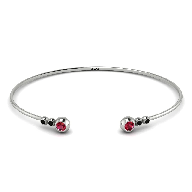 Luxury Diamond Bracelets-Geometric Bezel Ruby Bracelet - Josie No. 42