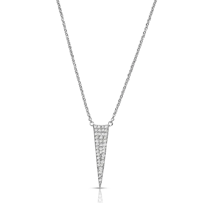 Fashionable Layered Necklaces-Pave Fashion 0.10 ctw Diamond Necklace Pendant