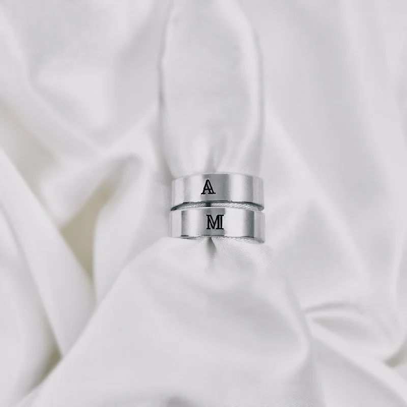 Solitaire Diamond Rings-Single Letter Ring