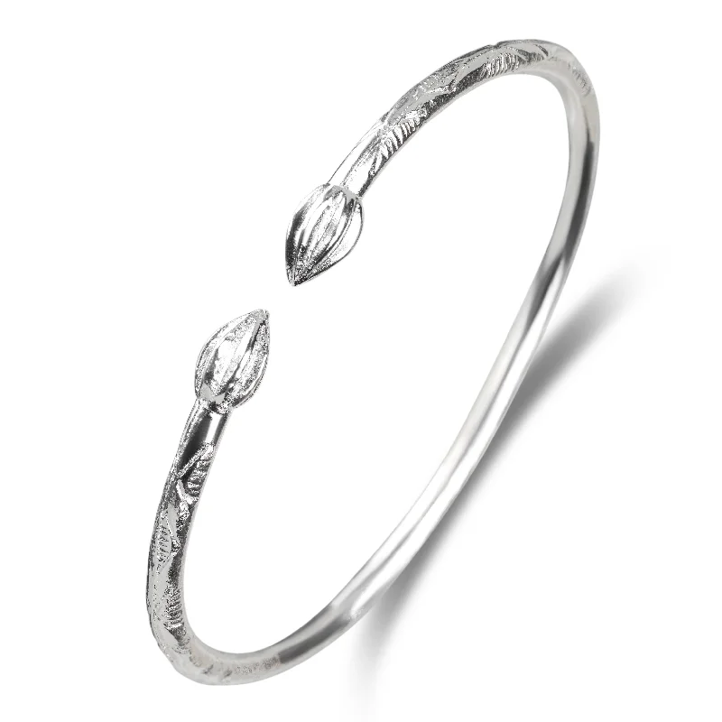 Ethnic Style Bangles-Better Jewelry Cocoa Pods  .925 Sterling Silver West Indian Bangle, 1 piece