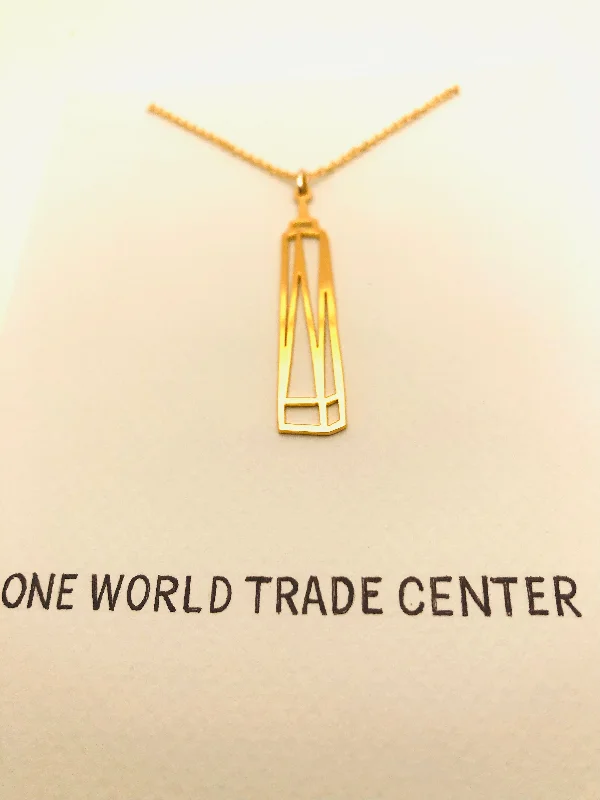 Stylish Gold Chokers-One World Trade Center Necklace