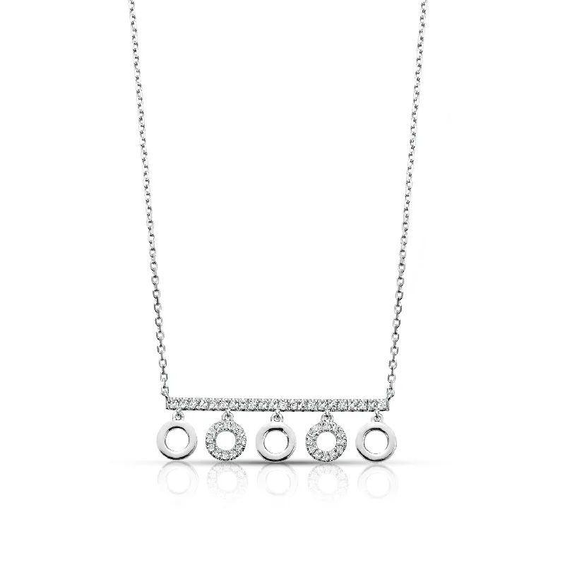 Fashionable Pendant Necklaces-0.25 ctw Diamond Fashion Bar Necklace Pendant