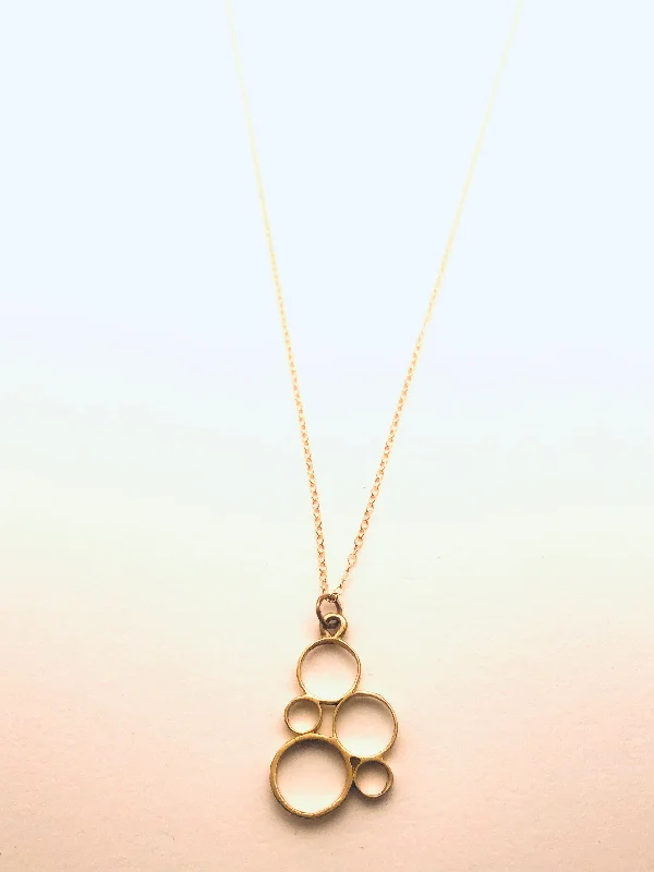 Colorful Necklace Pendants-Small Bubbles Nu-Gold Necklace